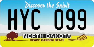 ND license plate HYC099