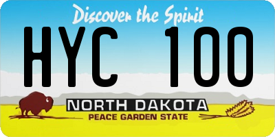 ND license plate HYC100