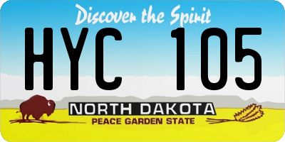 ND license plate HYC105