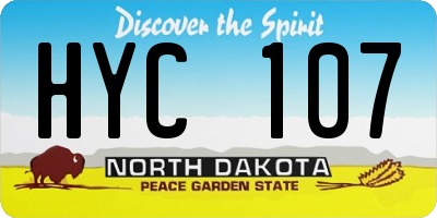 ND license plate HYC107