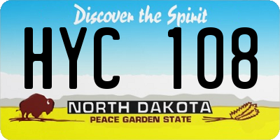ND license plate HYC108