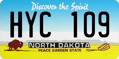 ND license plate HYC109