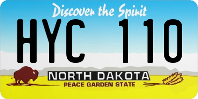 ND license plate HYC110