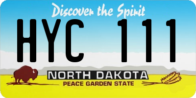 ND license plate HYC111