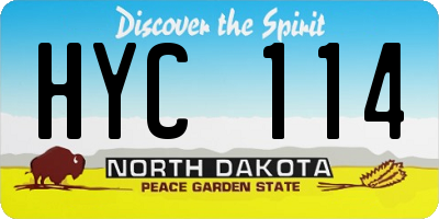 ND license plate HYC114