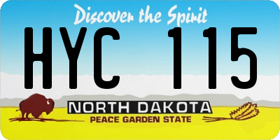 ND license plate HYC115