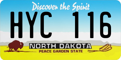ND license plate HYC116