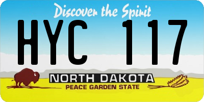 ND license plate HYC117
