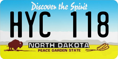 ND license plate HYC118