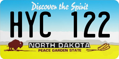 ND license plate HYC122