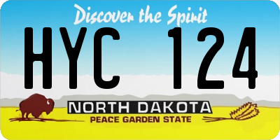 ND license plate HYC124
