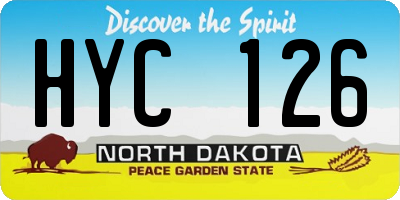 ND license plate HYC126