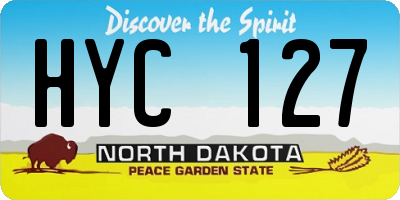 ND license plate HYC127