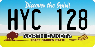 ND license plate HYC128