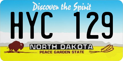 ND license plate HYC129