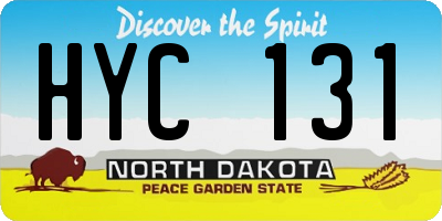 ND license plate HYC131