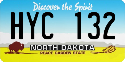 ND license plate HYC132