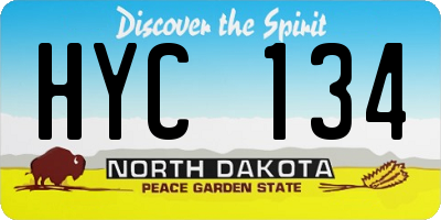 ND license plate HYC134