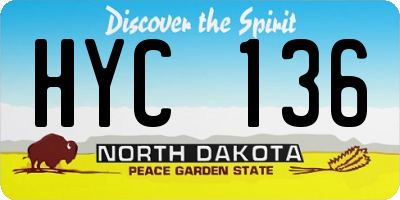 ND license plate HYC136