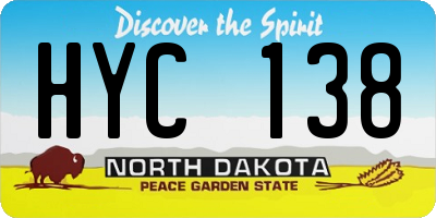 ND license plate HYC138