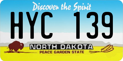 ND license plate HYC139