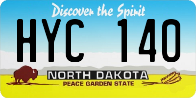 ND license plate HYC140