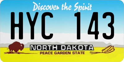 ND license plate HYC143