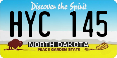 ND license plate HYC145