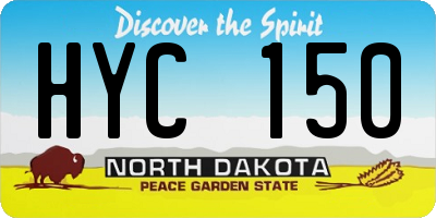 ND license plate HYC150
