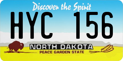 ND license plate HYC156