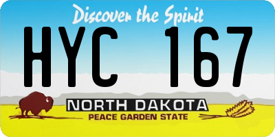ND license plate HYC167