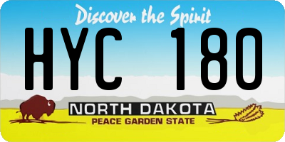 ND license plate HYC180