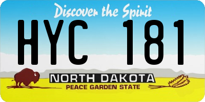 ND license plate HYC181