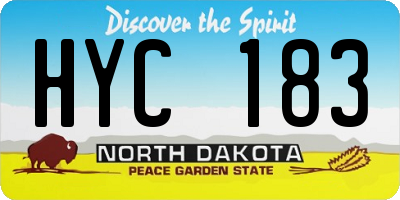 ND license plate HYC183