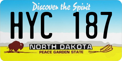 ND license plate HYC187