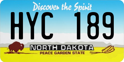 ND license plate HYC189