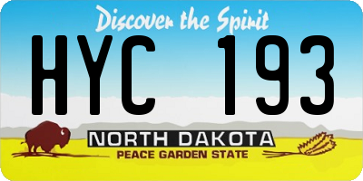 ND license plate HYC193
