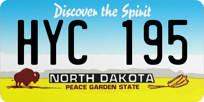 ND license plate HYC195
