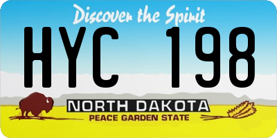 ND license plate HYC198