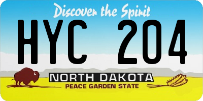 ND license plate HYC204