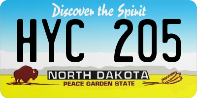 ND license plate HYC205