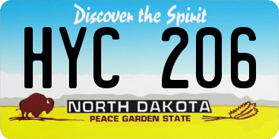 ND license plate HYC206