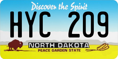 ND license plate HYC209