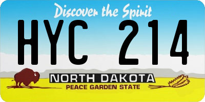 ND license plate HYC214
