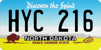 ND license plate HYC216
