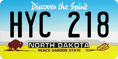 ND license plate HYC218