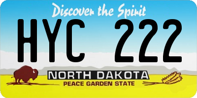 ND license plate HYC222