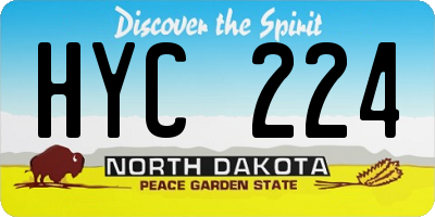 ND license plate HYC224