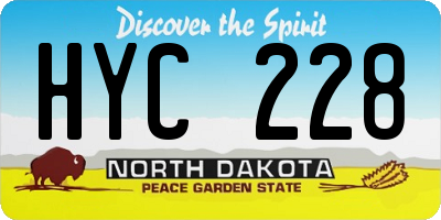ND license plate HYC228