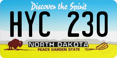 ND license plate HYC230